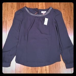 NWT beaded neck Loft blouse