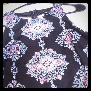 Black Jacquard Skater Dress