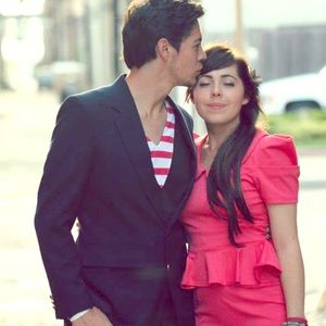 ModCloth pink peplum dress