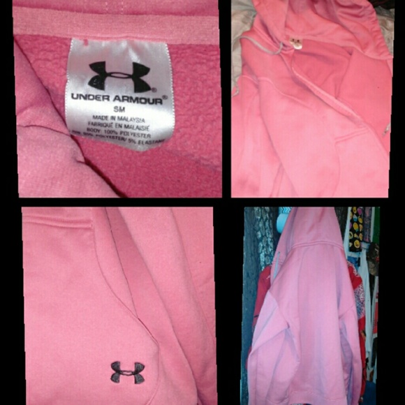 Pink under armour zip up