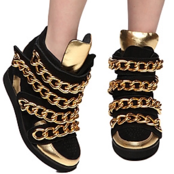 Jeffrey Campbell Almost Hidden Wedge Sneaker Black