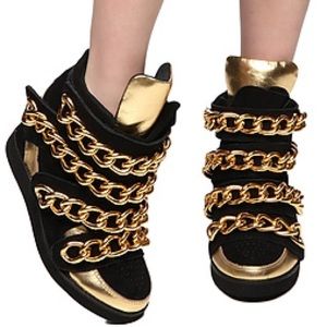 Jeffrey Campbell Almost Hidden Wedge Sneaker Black