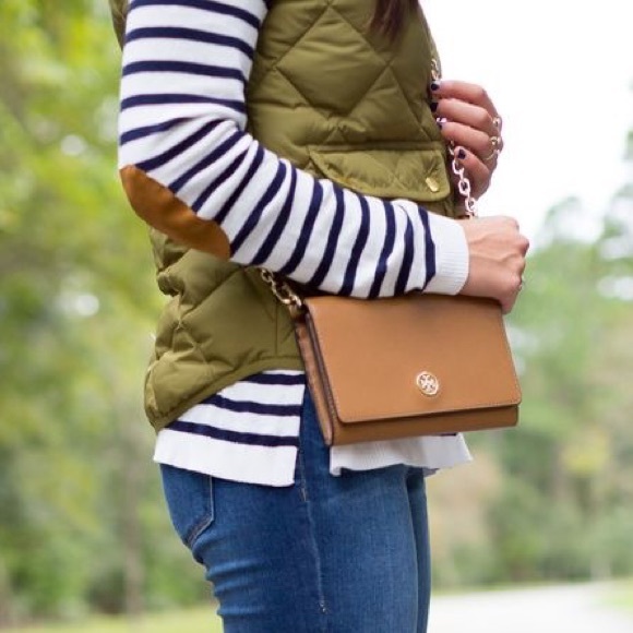 wear in la Tops - LAST 1! Black & white striped tee elbow patch