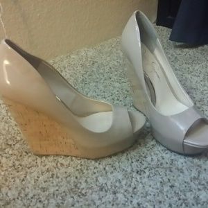 Jessica Simpson nude wedge heels size 8 & 8.5