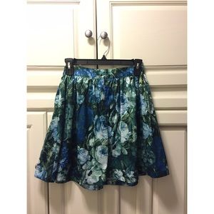 Floral Print High Waisted Mini Skirt