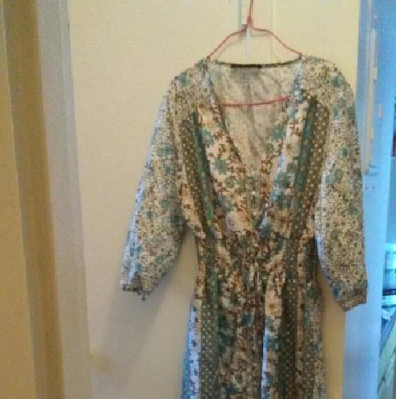 Floral cotton long dress