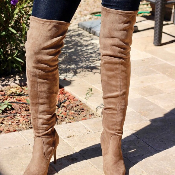 Taupe Thigh High Boots - Picture 5 of 7