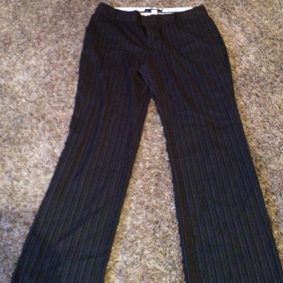 Black and grey striped dress pants