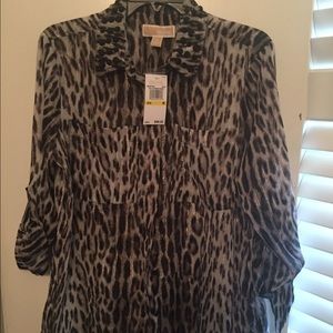 MK leopard print blouse. Never worn. NWT