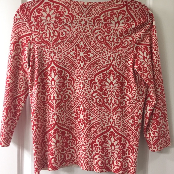 Ann Taylor Red and White Cardigan - Picture 3 of 4