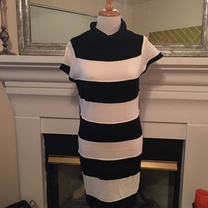 SHE's COOL B/W Striped Sweater Dress.
