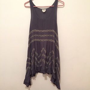 Free people lace and voile trapeze Slip