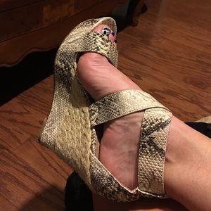 Snake skin wedges
