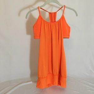 Lululemon orange no limits tank built in bra sz 6