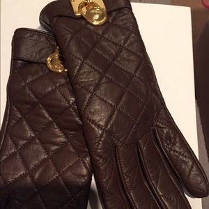 Michael Kors Brown Leather Gloves Brand New