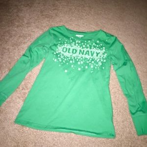 Green long-sleeve t-shirt
