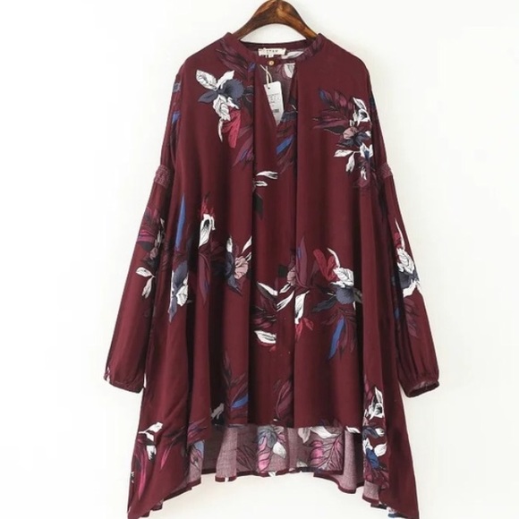 ✨💖Swing Floral printed tunic top with side pocket - Picture 3 of 4