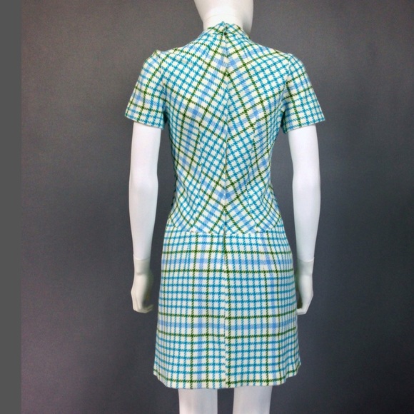 [SOLD]VINTAGE MOD MINI DRESS Check PLAID 60s TWIGG - Picture 3 of 4