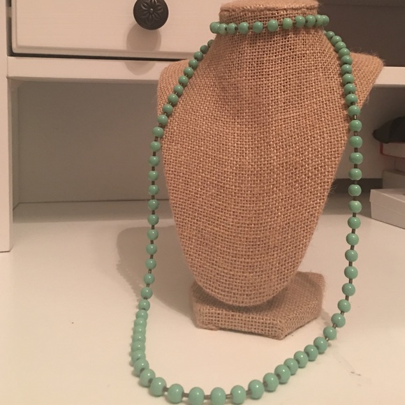 Handmade turquoise beaded wrap around necklace