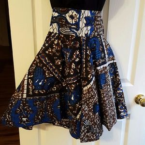 African print skater skirt