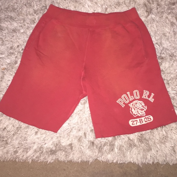 Red Polo cotton shorts