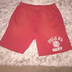 Red Polo cotton shorts