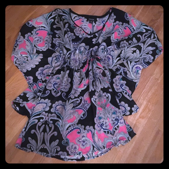 Sheer batwing style blouse