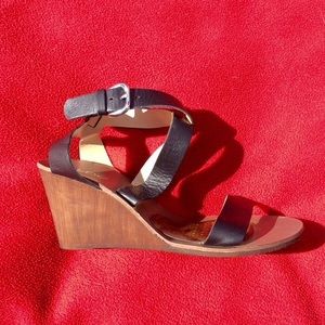 ALDO Black Strappy Wedges