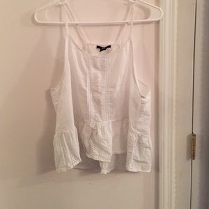 Cropped White Peplum Top