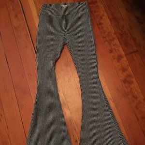 Grey and black ribbed bell bottoms