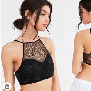 High Neckline Black Bralette