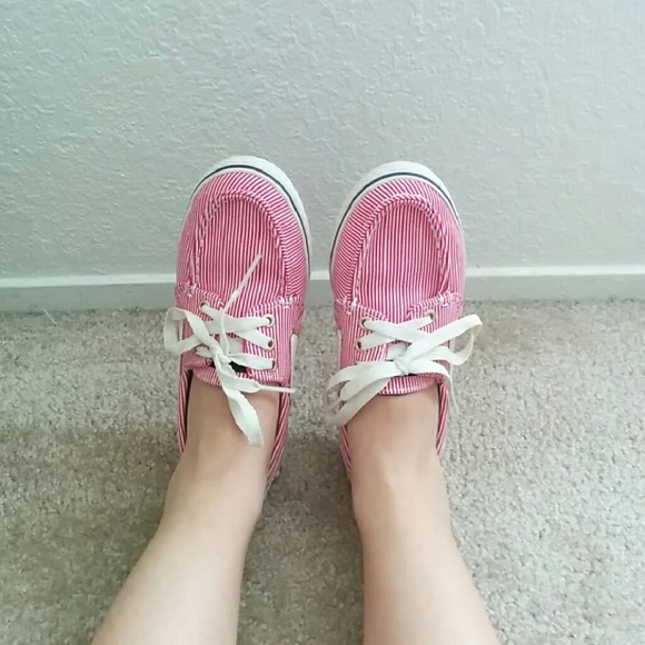 Sperry Cruisers Red Stripe Womens Boat Shoes