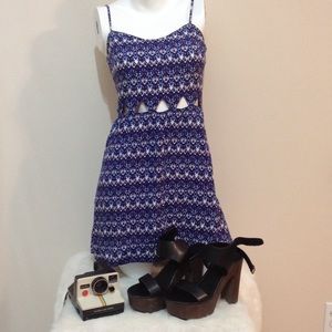 Blue Aztec dress perfect for a nice brunch date.