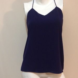Black and navy blue reversible top from Express.