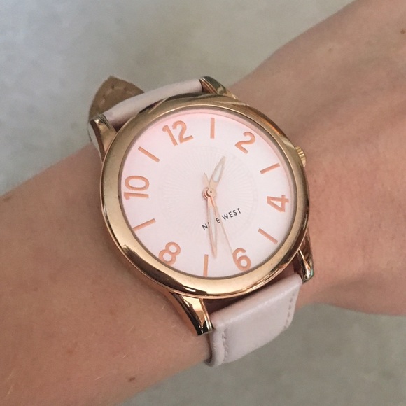 kate spade Accessories - Rose Gold Leather Watch Light Pink - Nine West