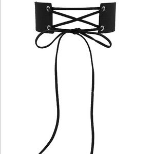 Kimberly Vegan Suede Choker- Black