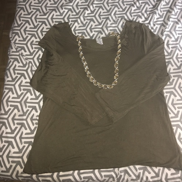 Olive green long dress