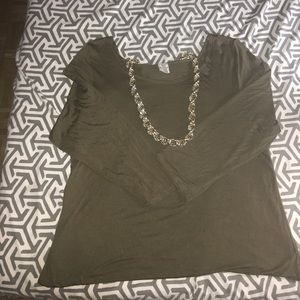 Olive green long dress