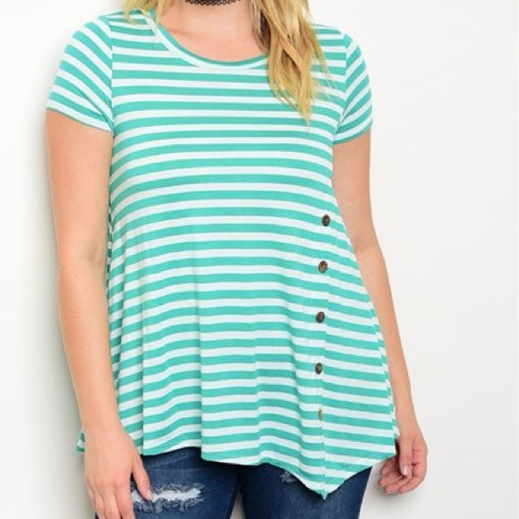 XL 🆕Mint Green Stripes Plus Size🆕