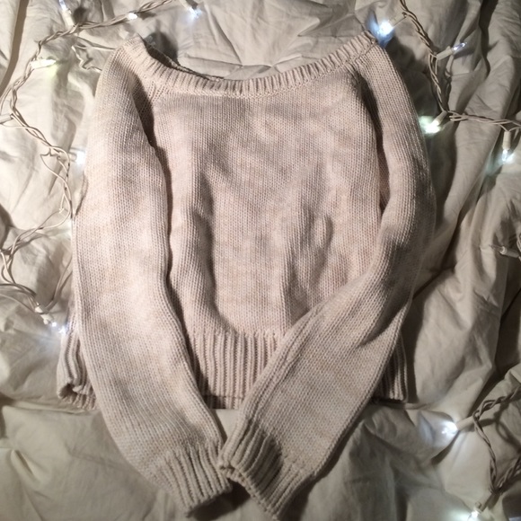 White cropped American eagle sweater