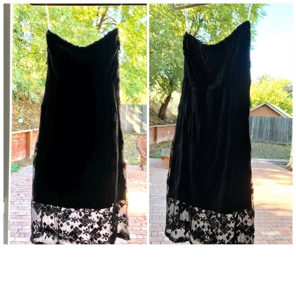 NWT Black strapless lace dress XS