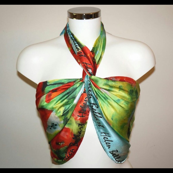 Field Of Poppies Silk Scarf 110x110cm - Picture 3 of 4