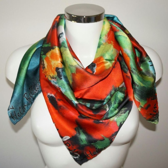 Field Of Poppies Silk Scarf 110x110cm - Picture 4 of 4