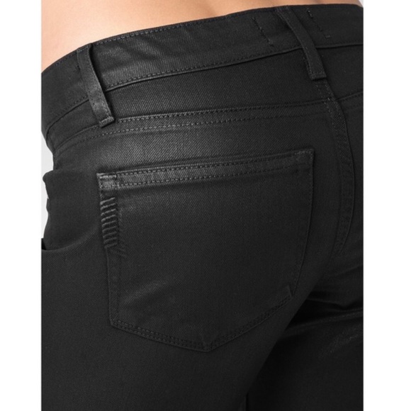 NEW! Paige Jimmy Jimmy Crop Black Coated Jeans