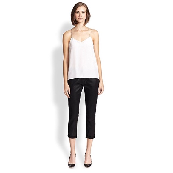 NEW! Paige Jimmy Jimmy Crop Black Coated Jeans