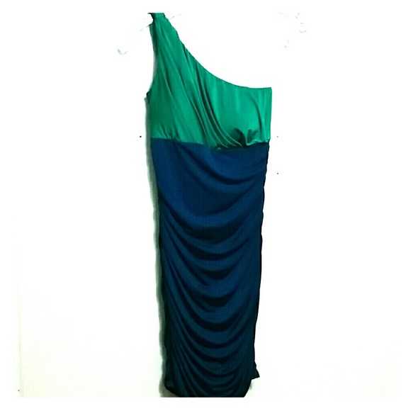 One Shoudered Colorblock Dress