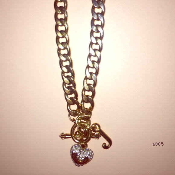 Juicy Couture Gold-tone Pave Lock Heart Necklace