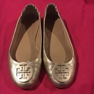 Tory Burch Gold Flats