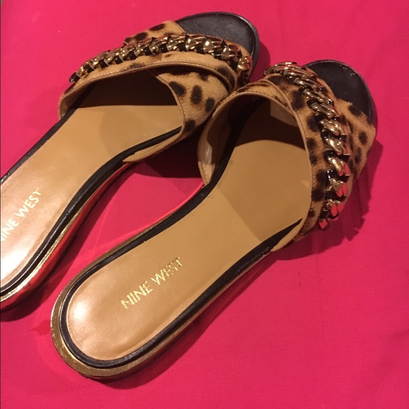 Nine West leopard sandals like new