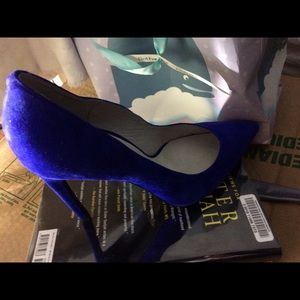 Blue suede Jeffrey Campbell heels